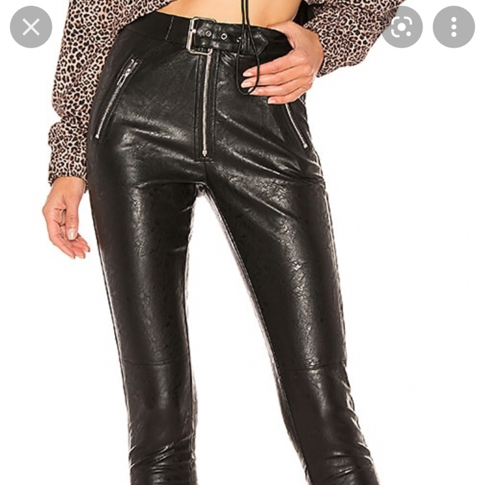 Danielle Guizio NWOT Belted Leather Pants